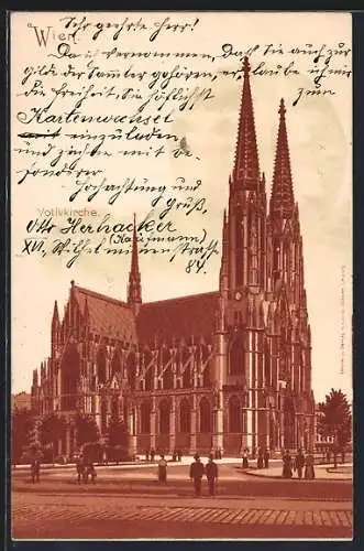 Lithographie Wien, Blick auf die Votivkirche