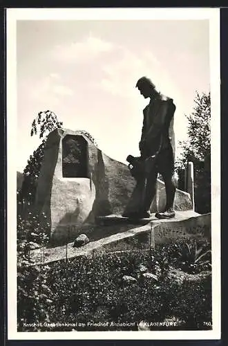 AK Klagenfurt, Koschat Grabdenkmal am Friedhof Annabichl