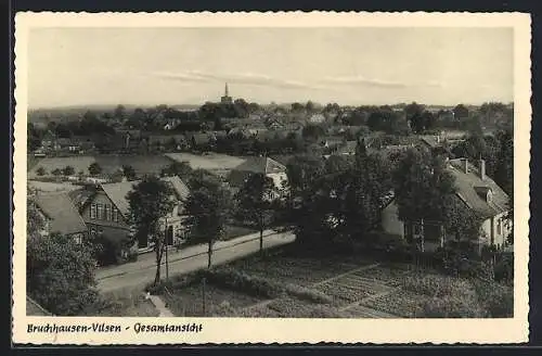 AK Bruchhausen-Vilsen, Gesamtansicht mit Gartenbau