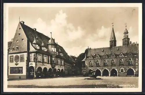 AK Goslar, das Rathaus auf dem Marktplatz