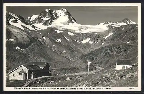 AK Dresdner Hütte in den Stubaier Alpen