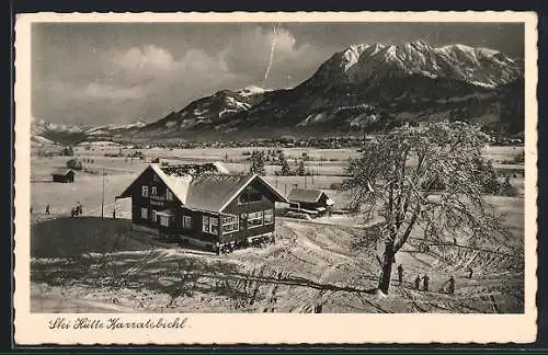 AK Oberstdorf, Ski Hütte Karratsbichl im Schnee