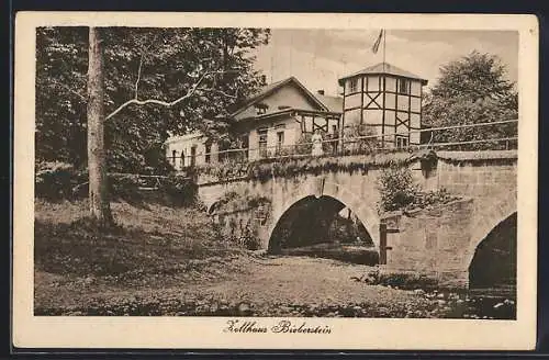 AK Bieberstein / Sachsen, Gasthaus Zollhaus und Brücke