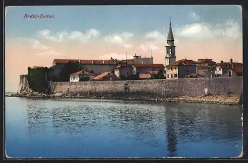 AK Budva / Budua, Blick zum Ort