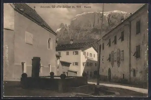 AK Fiè allo Sciliar, Piazza mit Dolomiten