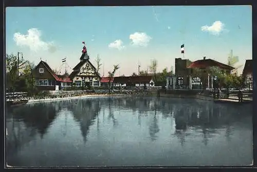 AK Leipzig, Internationale Baufachausstellung 1913, Italien Osteria und Schwed. Restaurant