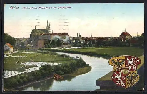 AK Görlitz, Blick auf die Alstadt mit der Peters- & Paulskirche