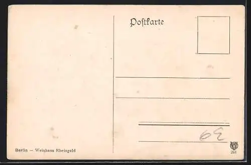 AK Berlin-Tiergarten, Gasthaus Weinhaus Rheingold