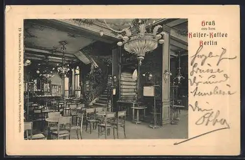 AK Berlin, Kaiser-Kaffee, Innenansicht, Friedrichstrasse 176-178