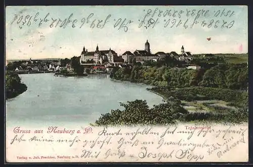 AK Neuburg / Donau, Ortschaft an der Donau um 1900