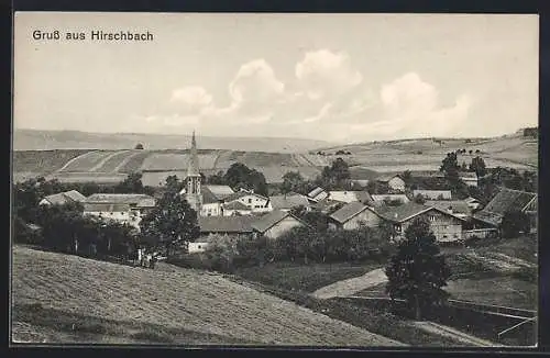AK Hirschbach / Bayer. Ostmark, Ortsansicht mit Umgebung