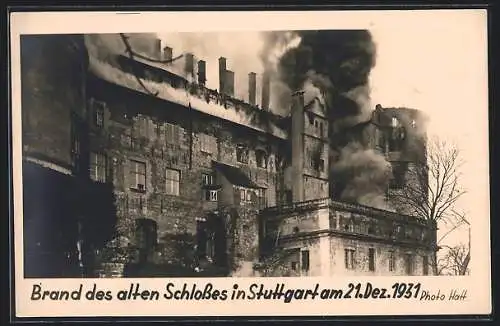 AK Stuttgart, Brandkatastrophe am alten Schloss 1931