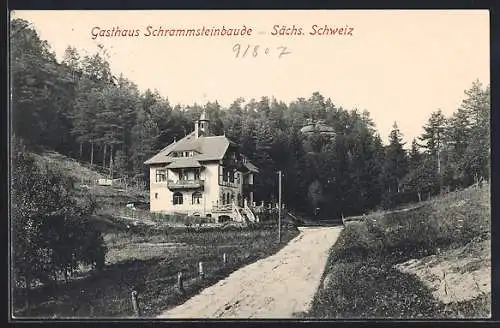 AK Bad Schandau, Gasthaus Schrammsteinbaude