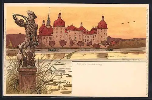 Künstler-AK Meissner & Buch (M&B) Nr. 2: Moritzburg / Sachsen, Jagdschloss im Abendlicht