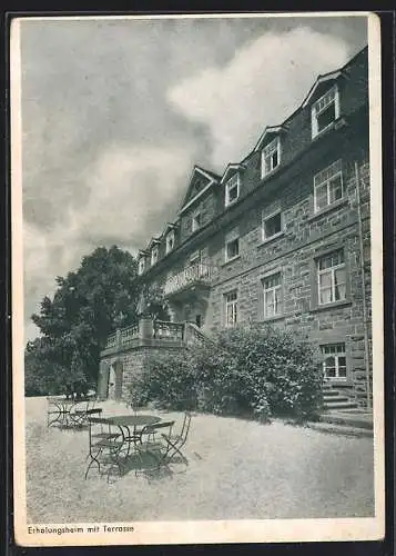 AK Hettigenbeuern / Odenwald, Hotel und Erholungsheim Diedrich, Terrasse