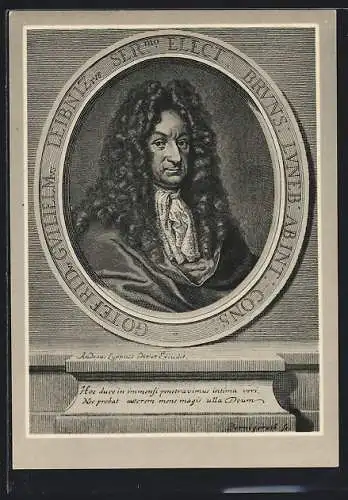 AK Portrait Gottfried Wilhelm Leibniz, Philosoph, vielseitiger Gelehrter & Politiker