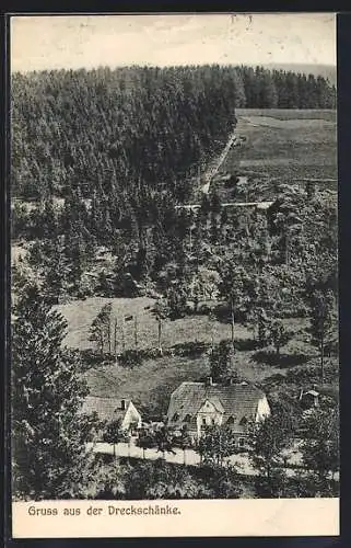 AK Breitenbach, Hostinec, Gasthaus Dreckschänke aus der Vogelschau