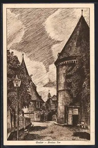 Künstler-AK Goslar, Breites Tor