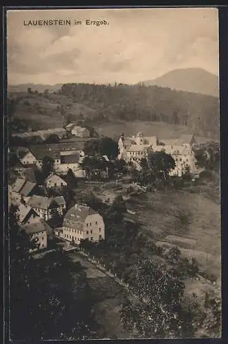 AK Lauenstein i. Erzgeb., Ortsansicht aus der Vogelschau