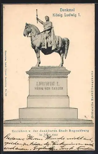 AK Regensburg, Denkmal König Ludwig I. von Bayern