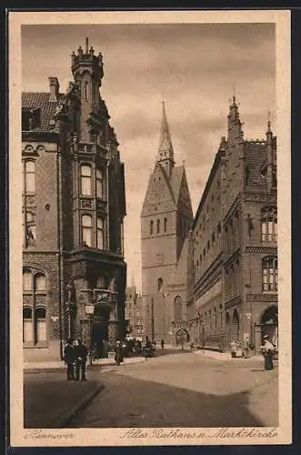 AK Hannover, Altes Rathaus und Marktkirche