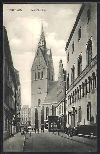 AK Hannover, die Strasse hin zur Marktkirche