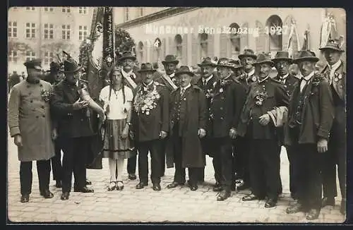 AK München, Münchener Schützentag 1923, Aufnahme der gekürten Schützen