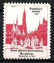 Reklamemarke Landshut, Landshuter Hochzeit 1475, historische Festveranstaltung Deutschlands