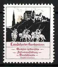 Reklamemarke Landshut, Landshuter Hochzeitszug, Ritter auf Pferden