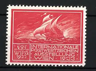 Reklamemarke Wien, Internationale Postwertzeichen Ausstellung 1933, Segelschiff