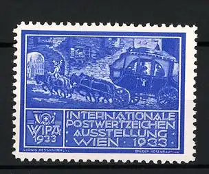 Reklamemarke Wien, Internationale Postwertzeichen Ausstellung 1933, Postkutsche