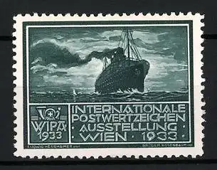 Reklamemarke Wien, Internationale Postwertzeichen-Ausstellung 1933, Dampfschiff