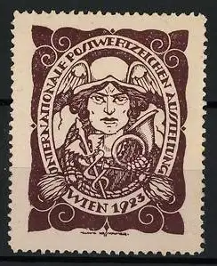 Reklamemarke Wien 1923, Internationale Postwertzeichen-Ausstellung, Hermes mit Stab und Horn