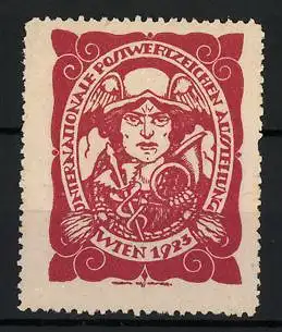 Reklamemarke Wien 1923, Internationale Postwertzeichen-Ausstellung, Hermes mit Stab und Horn