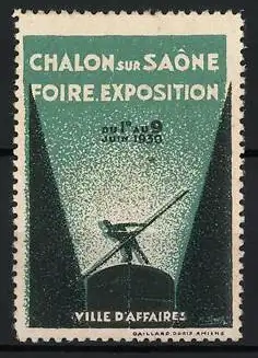 Reklamemarke Chalon-sur-Saône, Foire Exposition 1950, Bootsführer