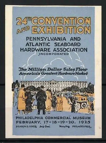 Reklamemarke Philadelphia, 24th Convention and Exhibition 1925, Ausstellung im Philadelphia Commercial Museum