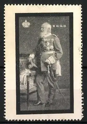 Reklamemarke Porträt Prinzregent Luitpold von Bayern in Uniform