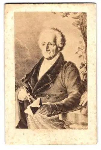 Fotografie unbekannter Fotograf und Ort, Portrait Johann Wolfgang von Goethe, nach einem Gemälde