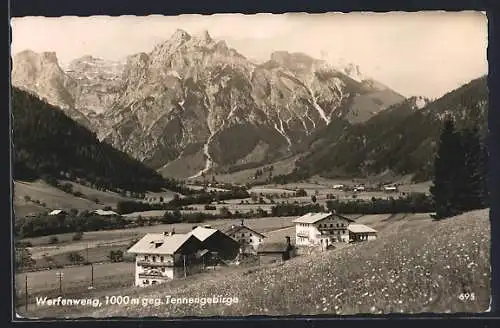 AK Werfenweng, Gasthof Wenghof gegen das Tennengebirge