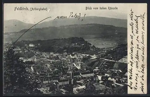 AK Feldkirch /Arlbergbahn, Blick vom hohen Känzele