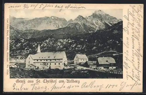 AK St. Christof am Arlberg, Ortsansicht am Bergfuss