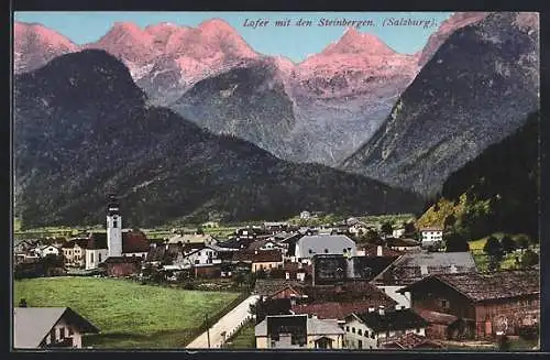 AK Lofer /Salzburg, Ortsansicht mit den Steinbergen