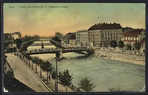 AK Graz, Franz Karl-Albrecht- und Radetzkybrücke