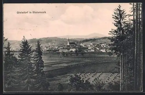 AK Gleisdorf, Totalansicht aus der Vogelschau