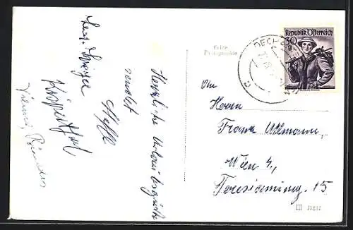 AK Dechantskirchen /Oststmk., Sitzbank mit Blick auf den Ort