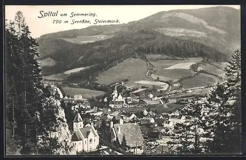 AK Spital am Semmering, Ortsansicht aus der Vogelschau