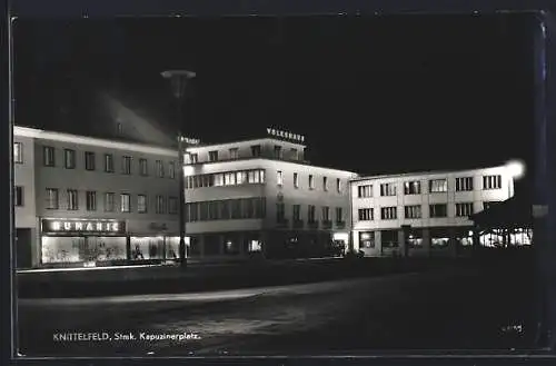 AK Knittelfeld, Kapuzinerplatz bei Nacht