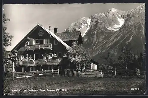 AK Ramsau am Dachstein, Pension Gehrer mit Bergpanorama