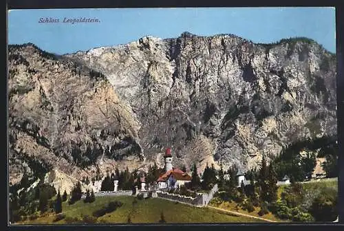 AK Eisenerz, Schloss Leopoldstein mit Bergpanorama