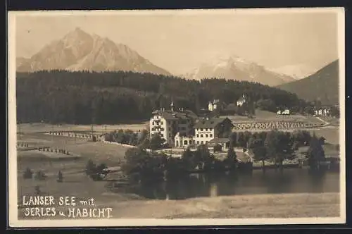 AK Lans, Hotel Lanser-See mit Serles und Habicht